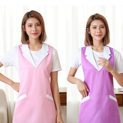 Restaurants Home Cooking Kitchen Apron Dress Women Hotel Hairdresser Salon Adjustable Bib Cleaning Waitress Aprons With Pocket