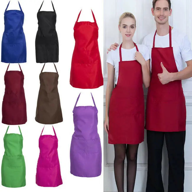 2020 NEW Adjustable Bib Apron Dress Men Women Kitchen Restaurant Chef Classic Cooking Bib