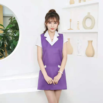 Restaurants Home Cooking Kitchen Apron Dress Women Hotel Hairdresser Salon Adjustable Bib Cleaning Waitress Aprons With Pocket