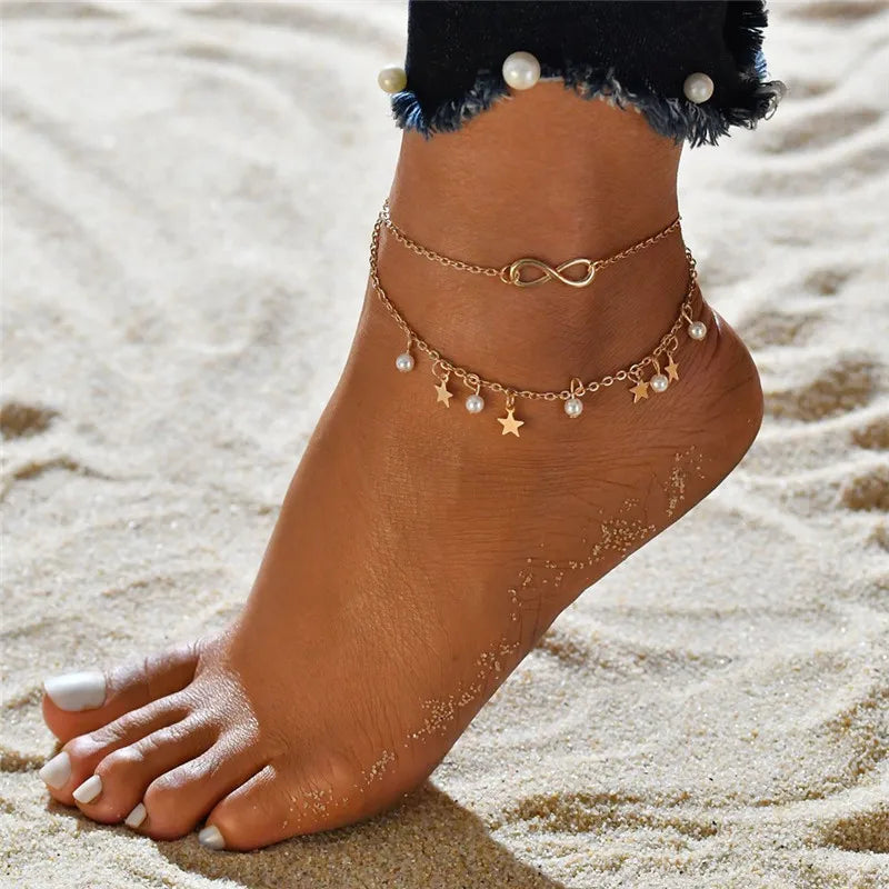 Bohemian Snake Summer Anklets For Women Ankle Bracelet Set On Leg Chain Femme Barefoot Jewelry Beach Accessories Mujer