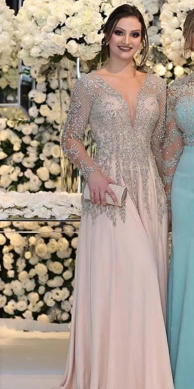 Elegant Luxury Mother Of The Bride Dresses 2021 Crystals Beading Two Styles Chiffon Plus Size Wedding Party Gowns Evening Dress