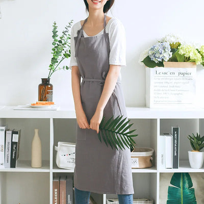 Breathable Cotton Apron for Women Oversized Flower Coffee Shop Apron Lightweight Kitchen Apron Hairdresser Bib Garden Overaller