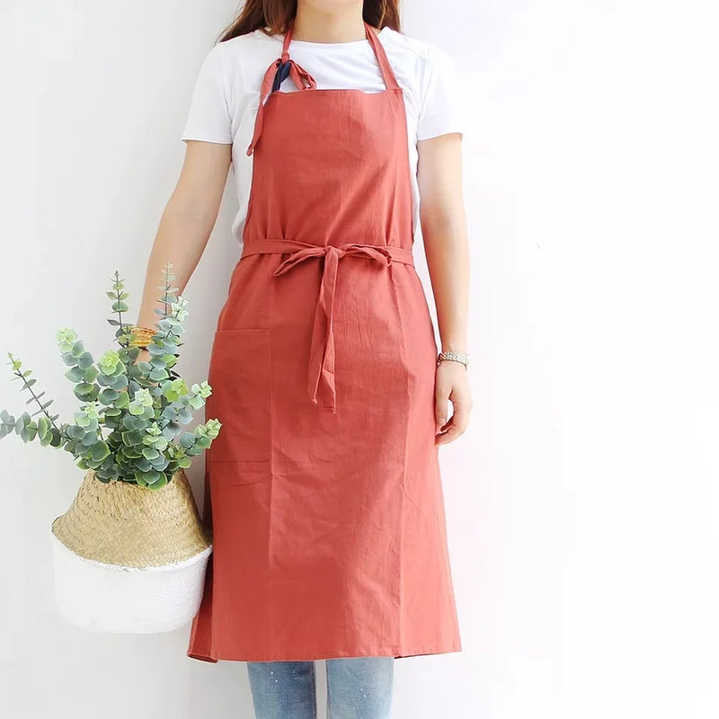 Breathable Cotton Apron for Women Oversized Flower Coffee Shop Apron Lightweight Kitchen Apron Hairdresser Bib Garden Overaller