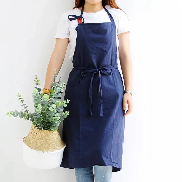 Breathable Cotton Apron for Women Oversized Flower Coffee Shop Apron Lightweight Kitchen Apron Hairdresser Bib Garden Overaller