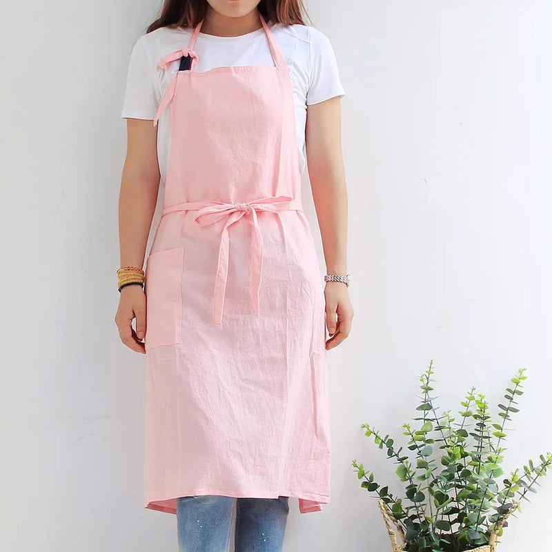 Breathable Cotton Apron for Women Oversized Flower Coffee Shop Apron Lightweight Kitchen Apron Hairdresser Bib Garden Overaller