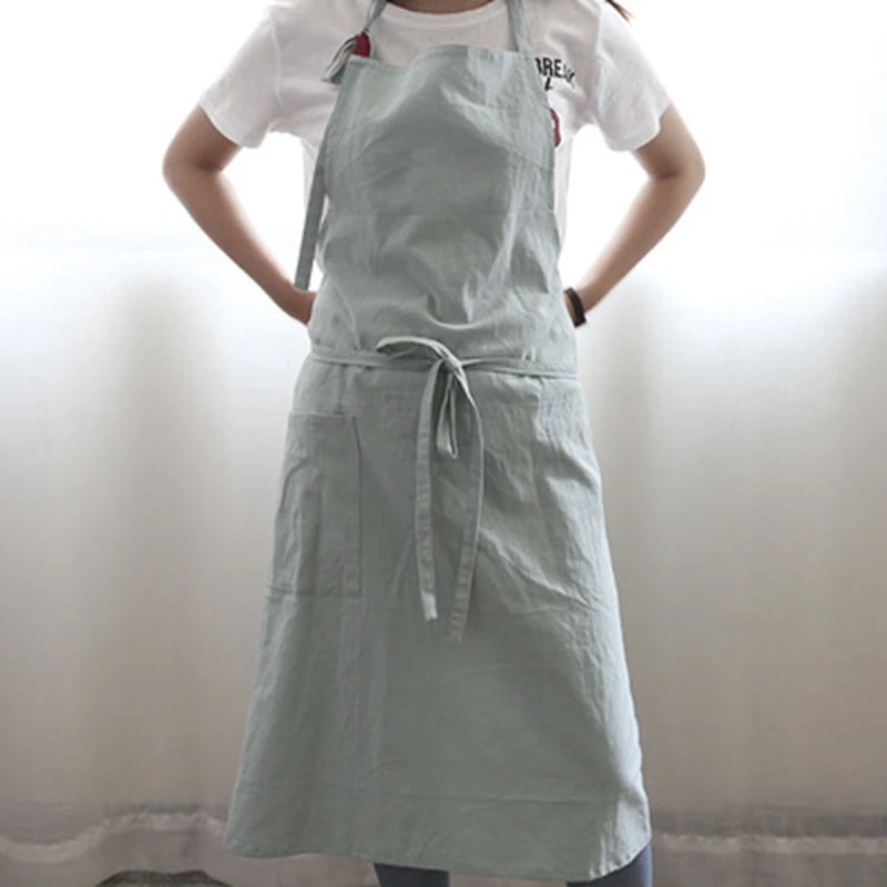 Breathable Cotton Apron for Women Oversized Flower Coffee Shop Apron Lightweight Kitchen Apron Hairdresser Bib Garden Overaller