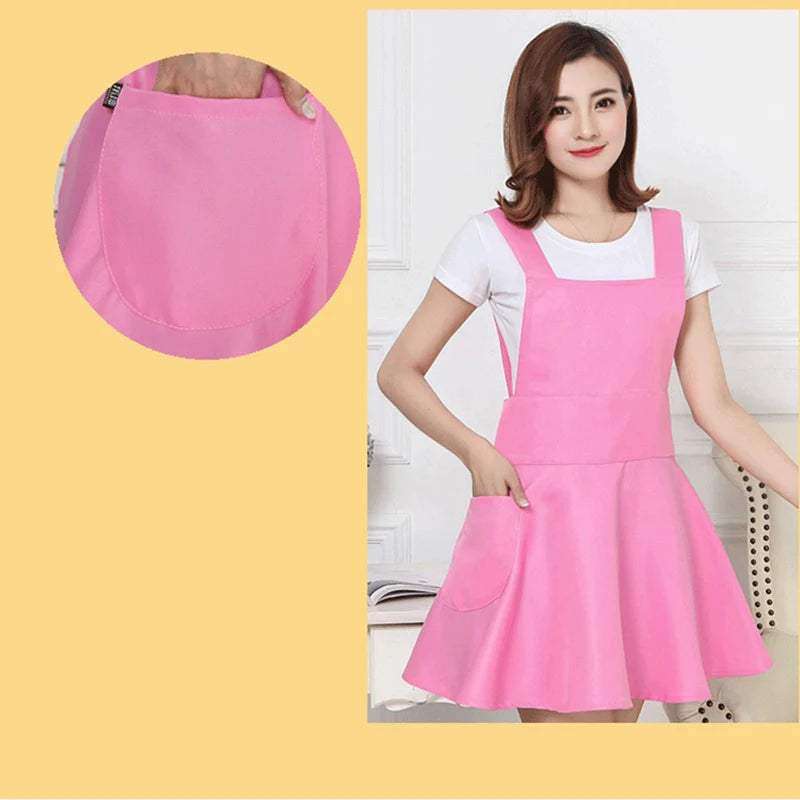 Restaurant Flower Nail Shop Tea Coffee Shop Waitress Apron Dress Women Lady Bar Princess Work Kitchen Cooking Aprons Sexy Waiter