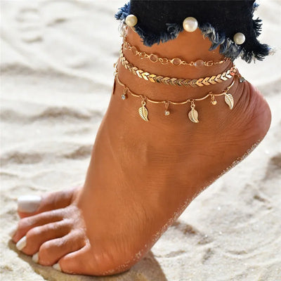 Bohemian Snake Summer Anklets For Women Ankle Bracelet Set On Leg Chain Femme Barefoot Jewelry Beach Accessories Mujer