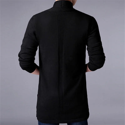 Sweater Coats Men New Fashion 2024 Autumn Men's Slim Long Solid Color Knitted Jacket Fashion Men's Casual Sweater Cardigan Coats