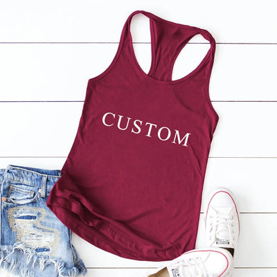 Vest CUSTOM Tank casual Women Sleeveless Raceback Tops