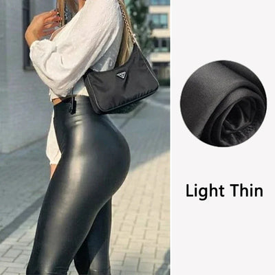 Black Leather Leggings Skinny Sexy Casual Pants Spandex Stretchy Legging Femme PU High Waist Leggings Women Push Up Leggins 4XL