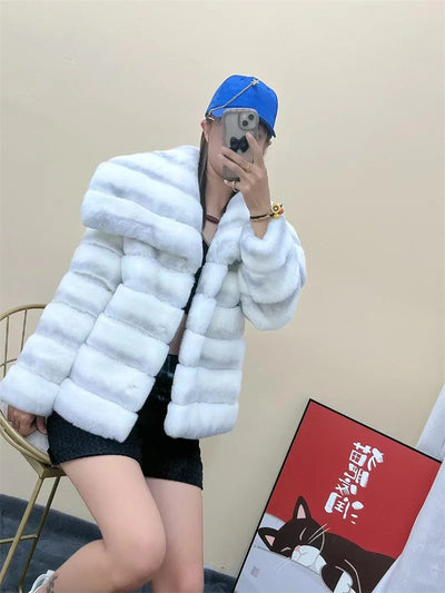 Winter Coats Woman 2024 Women's Fur Coat  Women High Street Luxury Big Fur Collar Woman Clothing Fur Jacket Female Overcoats