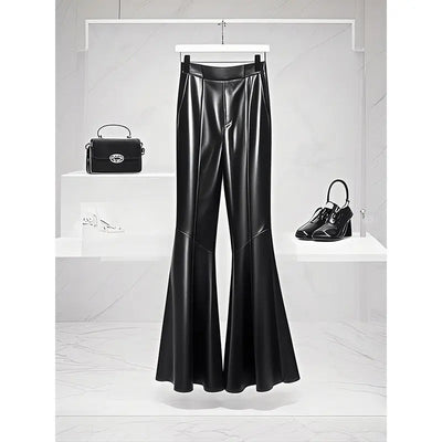 2025New Fashionable Flare Ladies Temperament Black High Waist Wide Leg Pants Women Clothing Fashion Slim Boot Cut Femme Trousers