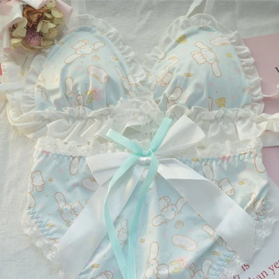 New Cute Sanrio Melody Cinnamoroll Summer Thin Underwear Sets for Women Breathable Sweet Bras & Panties for Student Lingerie