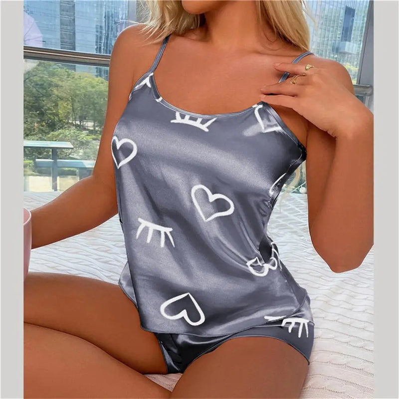 Couple Pajamas Set Sexy Ice Silk Satin Sleepwear Long Sleeve Pijama Female Home Suit Soft Loungewear Sleepsuit Winter Nightwear