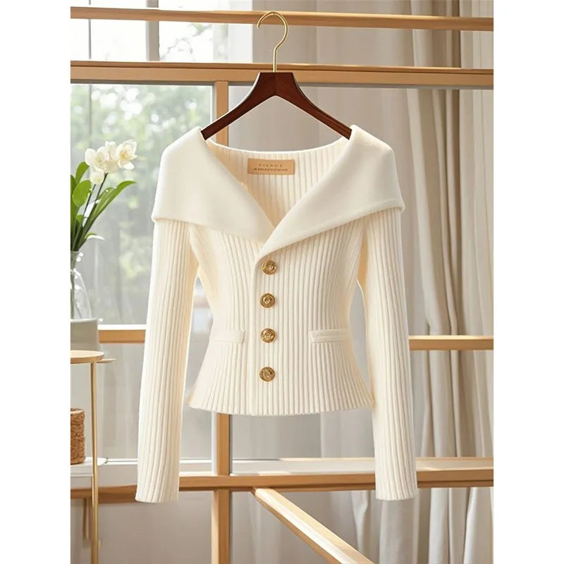 2025 New Women Cardigan Sweater High Quality High-end chic Long Sleeve Knitwear Autumn Winter Female Clothes Sweater Jacket