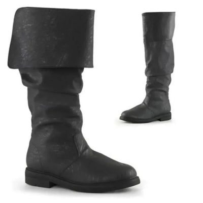 Men's Women's Medieval Shoes Knee High Boots Flat Men's Boots Retro Cowboy  Faux Leather Black Brown Cosplay Boots