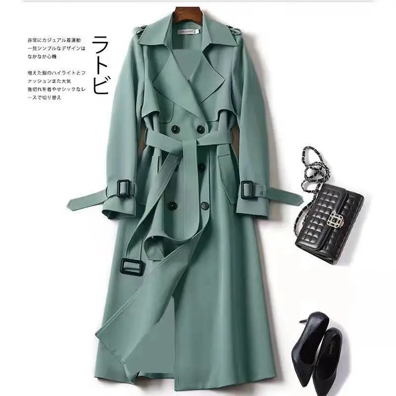 Autumn Winter Long Sleeve Trench Coat For Women 2024 Fashion Loose Office Lady Long Outerwears Jacket Coats Female Clothing