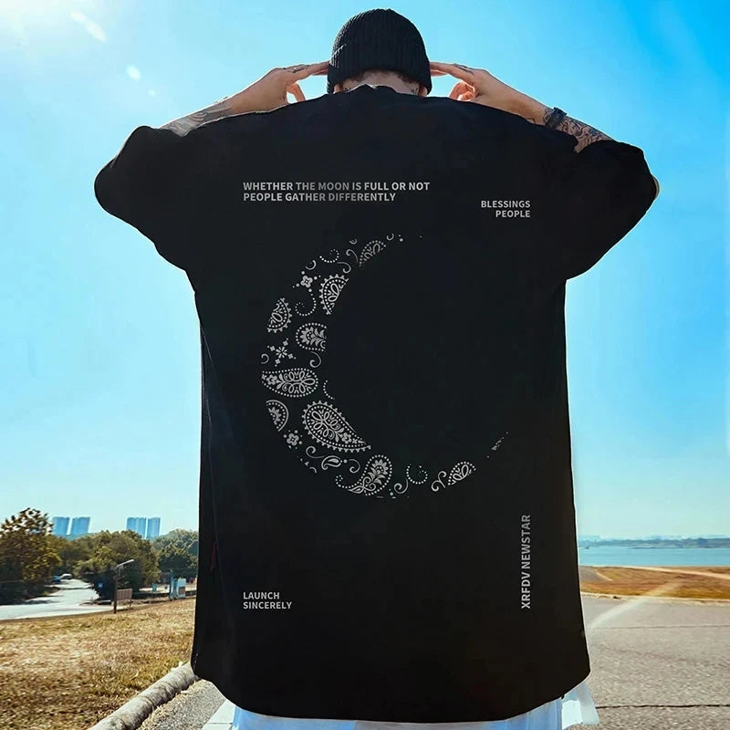 New Moon Print Fashion Men&