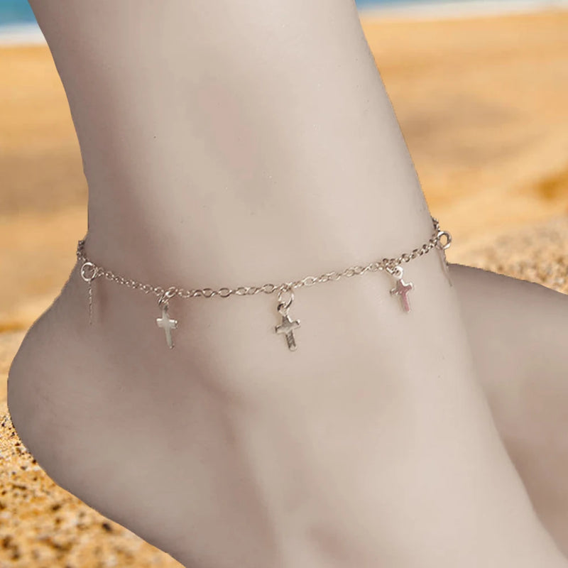 New Fashion Foot Chain Tibetan Silver Hollow Plum Flowers Heart-Shaped Anklet For Women