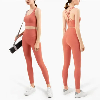 Sportswear Yoga Clothes Set Leggings and Tops Fitness Sports Suits Gym Clothing Bra Pants Sets Running Sport Outfit for Woman