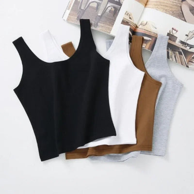 Fashion Sexy Women Candy Colour Tanks Tops Short Cotton Casual Camisole Tube Top Female Sleeveless Cropped Vest XL