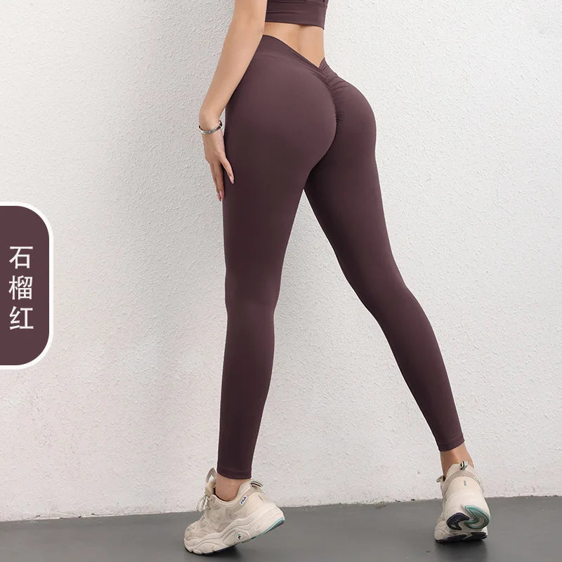 Back V Energy Leggings Push Up Sports Women&