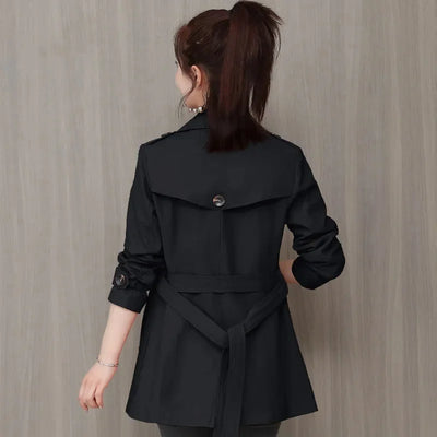 Women's Jacket 2024 New Spring Long Sleeves Stand Collar Casual Windbreaker Female Double-breasted With Belt Outerwear