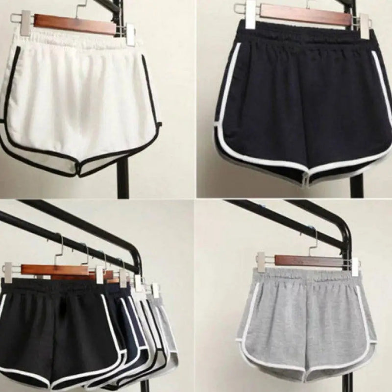 Striped Sports Shorts For Women Home Beach Pants Casual Slimming Simple Loose Short For Ladies High Waisted Monochrome