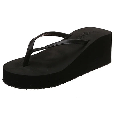 Women's Summer Beach Wedges Flip-Flops Lightweight Clip Toe Platform Sandals Woman High Heeled Outdoor Slides Orthopedic Shoes