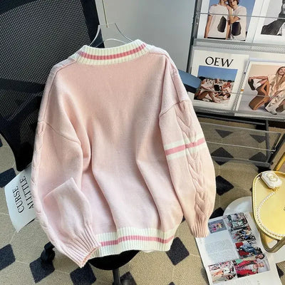 Deeptown Sweet Coquette Sweaters Cardigan Women Kawaii Bow Knitted Cardigan Japanese Preppy Style Lolita Knitwears JK Jumpers