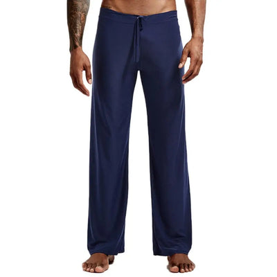 Men Yoga Pants Low Waist Drawstring Straight Loose Pajama Pants Thin Sports Comfortable Elastic Waist Men Sports Trousers