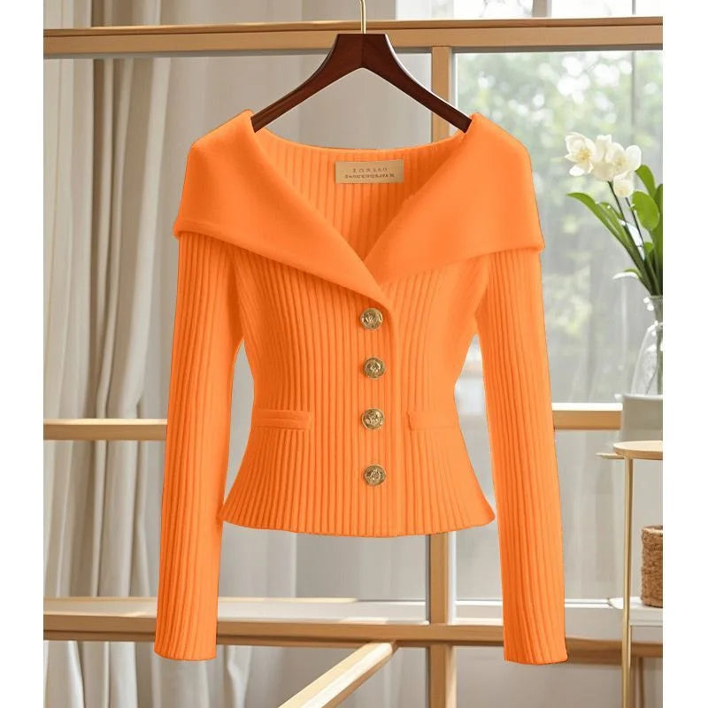 2025 New Women Cardigan Sweater High Quality High-end chic Long Sleeve Knitwear Autumn Winter Female Clothes Sweater Jacket