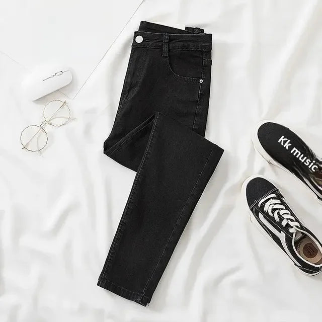 Black Grey Jeans Women&