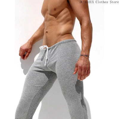 Soft and Comfortable Small Foot Pants Autumn & Winter New Men's Casual Elastic Knitted Pants Mens Slim-fit Elastic Fitness Pants