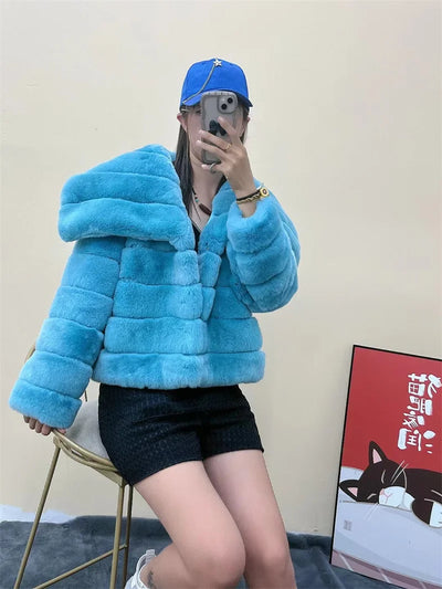 Winter Coats Woman 2024 Women's Fur Coat  Women High Street Luxury Big Fur Collar Woman Clothing Fur Jacket Female Overcoats