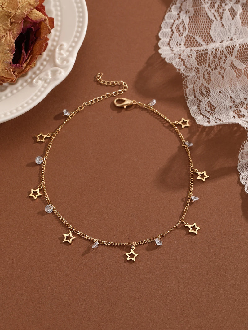 Crystal Cubic Zirconia Anklet For Women Girls Ankle Bracelet Leg Chain