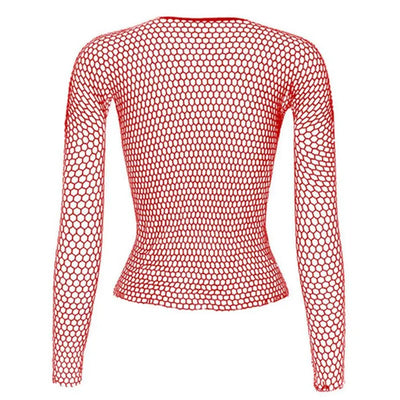 Women Long Sleeve Tops Mesh Nightwear Night Dress Bodystocking Sexy Lingerie Hollow Out Fishnet