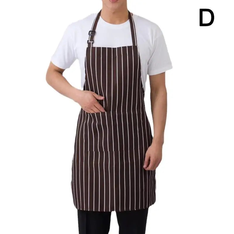 Kitchen Cooking Apron Chef Halterneck Apron With 2 Pockets Catering Sleeveless Aprons Men Woman BBQ Waiter Printing Apron