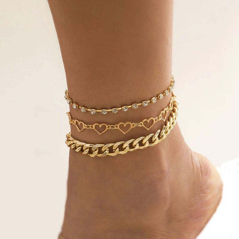 Hot Multi-layer Bracelet Long Pearl Chain Pendant Anklet Sandals Barefoot Beach Foot Bridal Jewelry Wholesale J19
