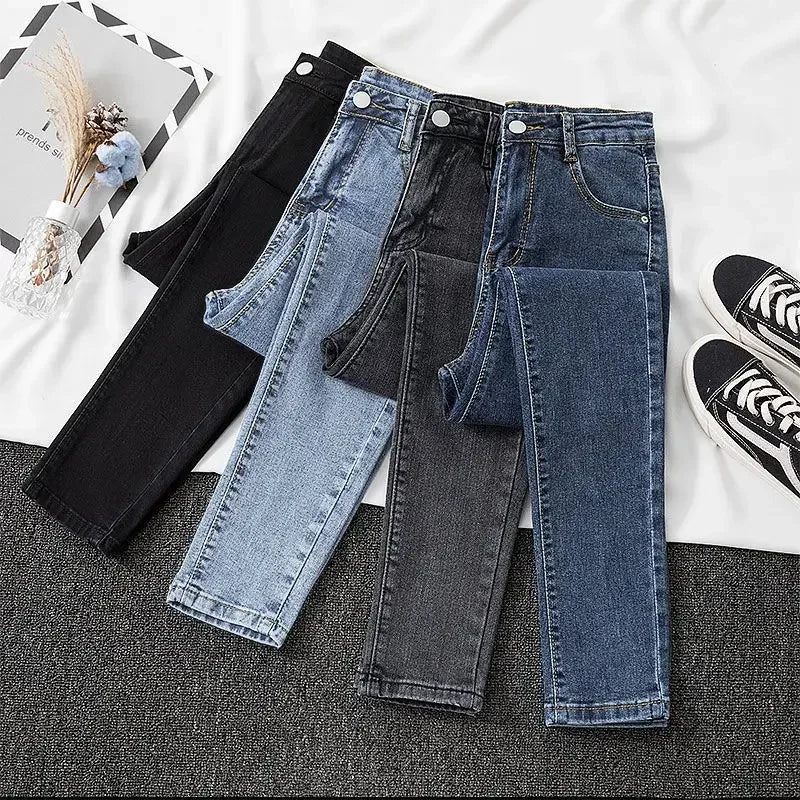 Black Grey Jeans Women&