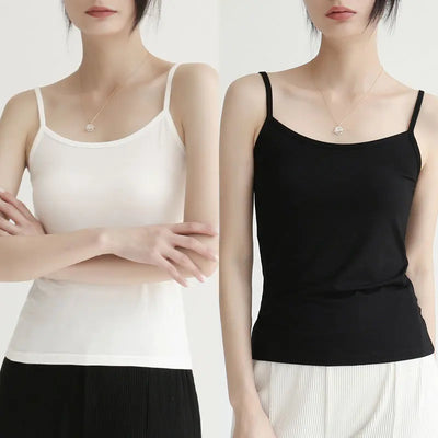 New Solid Color Tank Tops soft Cotton Spaghetti Strap Crop Tops Summer Casual Camisole Sleeveless Basic Vest Summer women Tops