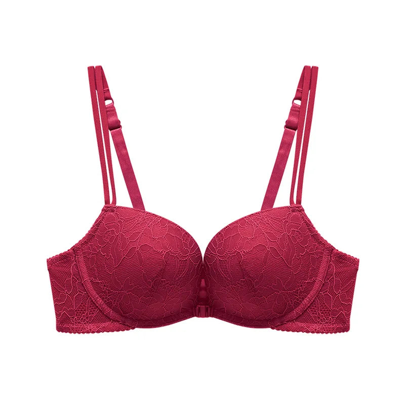 Front Buckle Three-Quarters Cup Bra Without Steel Support Sexy Beauty Back Comfortable Personality Underwear