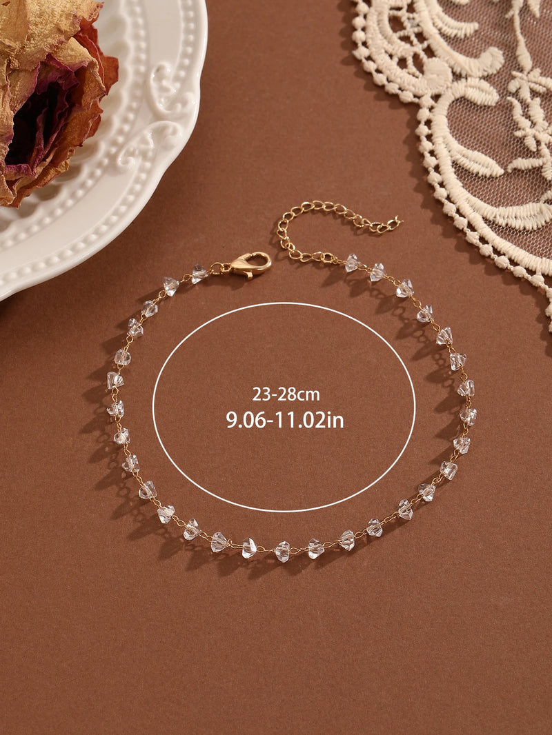 Crystal Cubic Zirconia Anklet For Women Girls Ankle Bracelet Leg Chain