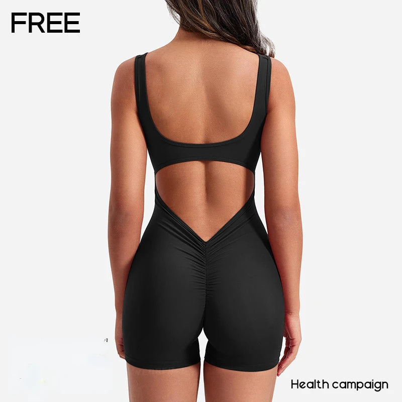 One-Piece Yoga Jumpsuit Skinny Short Sportswear Woman Gym Clothing Workout Clothes Fitness Stretch Bodysuit For Women tracksuit