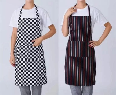 Womens Mens Cooking Chef Kitchen Restaurant BBQ Apron Dress with 2 Pockets Simple Style Waiter Apron