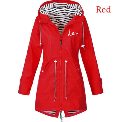 2023 New Women's Windproof Waterproof Jacket Outdoor Climbing Long Sleeve Hooded Coat Fashion Windbreaker Raincoat (S-5XL)