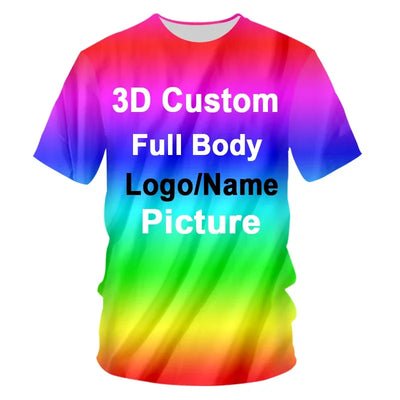 Custom Your Exclusive 3D All Over Printed T Shirt For Men Fashion Hip Hop Short Sleeve Tops Abstract Men, Women, Kid T-shirts