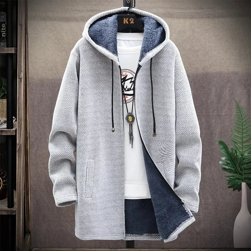 Men Sweaters Coat Autumn Winter New Hot Warm Zipper Medium Long Cardigan Sweaters Man Casual Knitwear Sweatercoat Mens Clothes