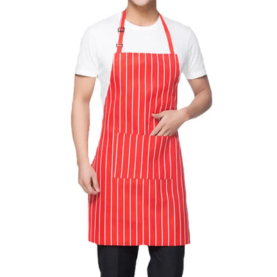 Kitchen Cooking Apron Chef Halterneck Apron With 2 Pockets Catering Sleeveless Aprons Men Woman BBQ Waiter Printing Apron